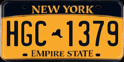 NY license plate HGC1379