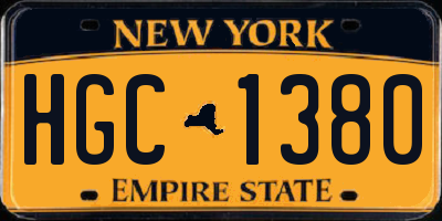 NY license plate HGC1380
