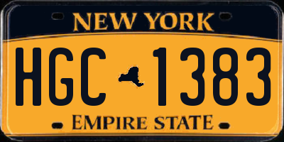 NY license plate HGC1383