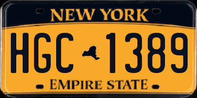 NY license plate HGC1389