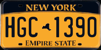 NY license plate HGC1390