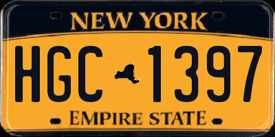 NY license plate HGC1397