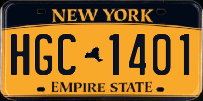 NY license plate HGC1401