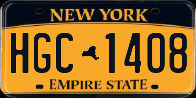 NY license plate HGC1408