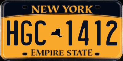 NY license plate HGC1412