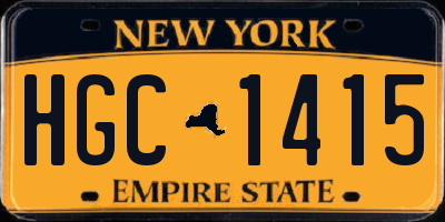 NY license plate HGC1415