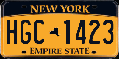 NY license plate HGC1423