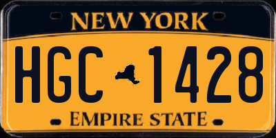 NY license plate HGC1428