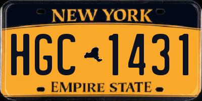 NY license plate HGC1431