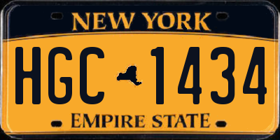 NY license plate HGC1434