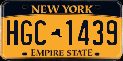 NY license plate HGC1439