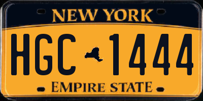 NY license plate HGC1444