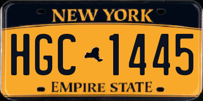NY license plate HGC1445