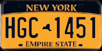 NY license plate HGC1451