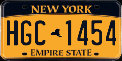 NY license plate HGC1454