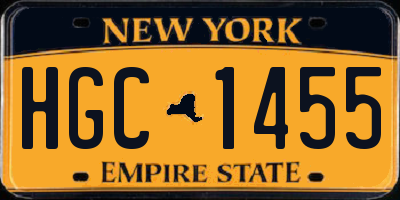 NY license plate HGC1455