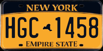 NY license plate HGC1458