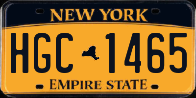 NY license plate HGC1465