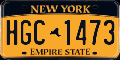 NY license plate HGC1473