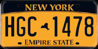 NY license plate HGC1478