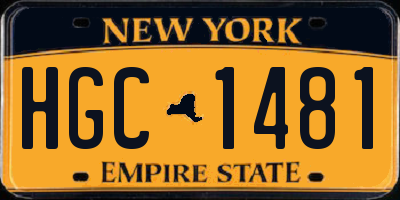 NY license plate HGC1481