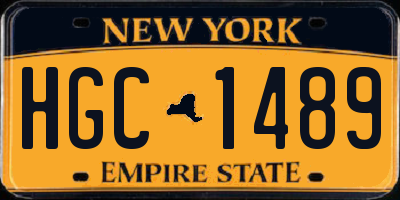 NY license plate HGC1489