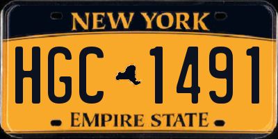 NY license plate HGC1491