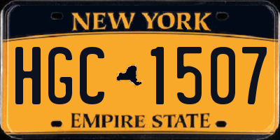 NY license plate HGC1507