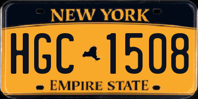 NY license plate HGC1508