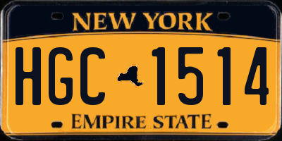 NY license plate HGC1514