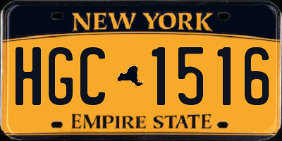 NY license plate HGC1516