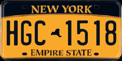 NY license plate HGC1518