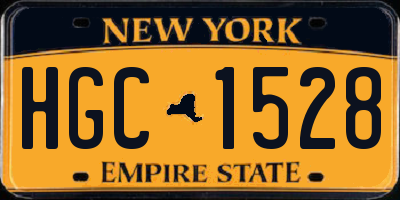 NY license plate HGC1528