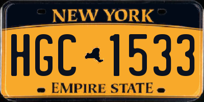 NY license plate HGC1533