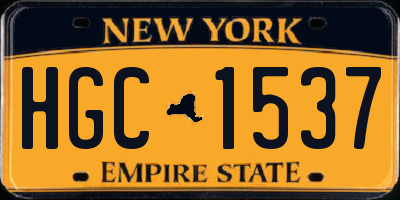 NY license plate HGC1537