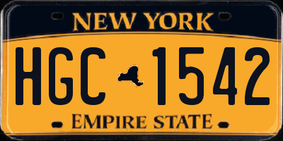 NY license plate HGC1542