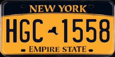 NY license plate HGC1558