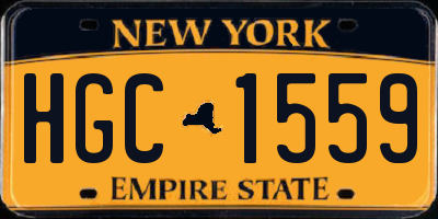 NY license plate HGC1559