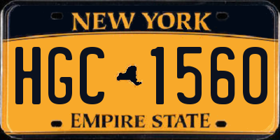 NY license plate HGC1560