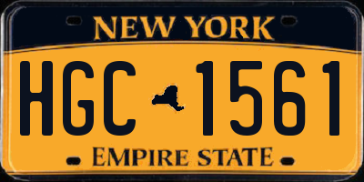 NY license plate HGC1561