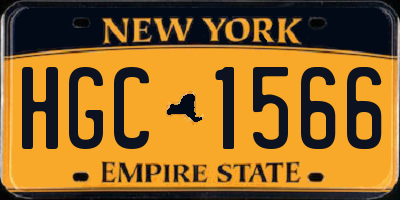 NY license plate HGC1566