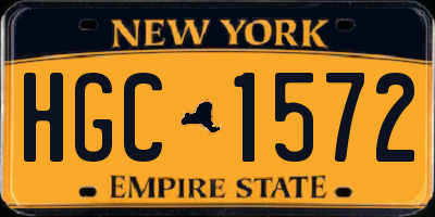 NY license plate HGC1572