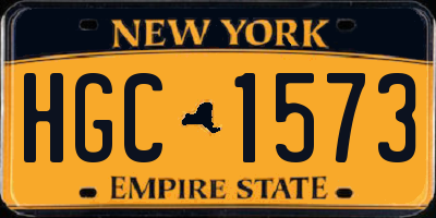 NY license plate HGC1573
