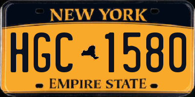 NY license plate HGC1580