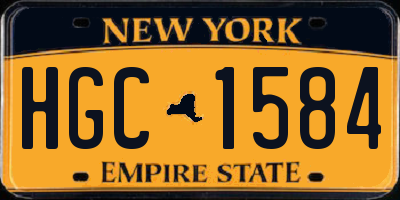 NY license plate HGC1584