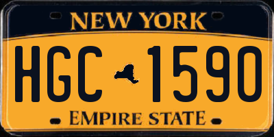 NY license plate HGC1590
