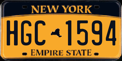 NY license plate HGC1594