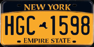 NY license plate HGC1598