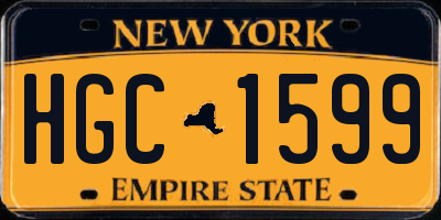 NY license plate HGC1599