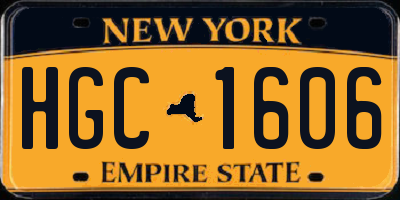 NY license plate HGC1606